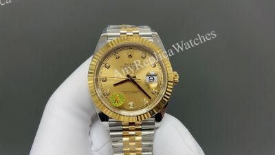 K Factory Rolex Datejust 36mm Dandong 3235 Movement TT YG Jubilee Band Watch